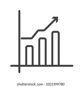 bar chart increase outline icon
