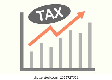 Gráfico de barras de tendencia creciente. Aumentos de impuestos.