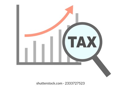Bar chart of increasing trend. Tax Increases.
