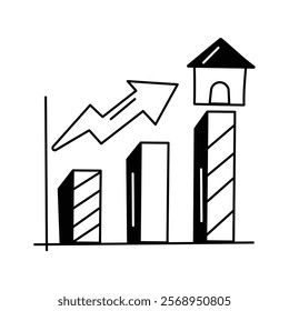 Bar chart indicating trends in real estate market