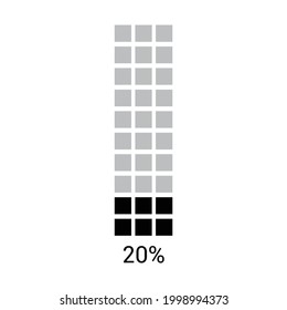 Bar Chart Infographic With 20 Percent (20%) Vector Illustration