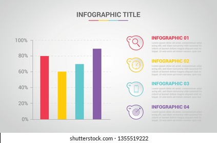 Bar Chart Infographic Banner With Free Space For Text Description With Modern Color And Style - Vector Illustration