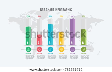 bar chart infographic elements template 6 のベクター画像素材