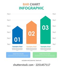 Bar Chart infographic template. 3 Step timeline journey, calendar Flat simple infographics design template. presentation graph. Business concept with 3 options, gantt vector illustration.