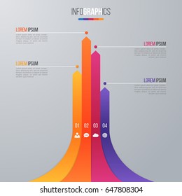 Bar chart infographic template for data visualization with 4 options. 