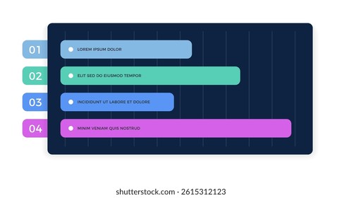 Bar chart infographic template with four elements, vector eps10 illustration