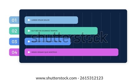 Bar chart infographic template with four elements, vector eps10 illustration