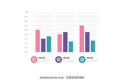 Bar chart, infographic template for presentation vector illustration