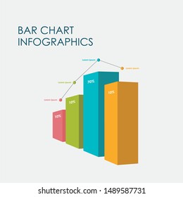 Bar Chart Infographics Elements 3D Vector Flat Design, Sign, Icon Full Color, Template