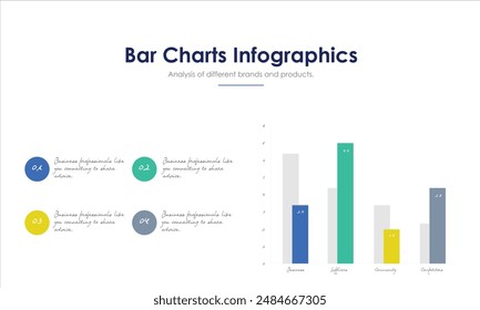 Bar Chart Infographics Elements 3D Vector Flat Design, Sign, Icon Full Color.