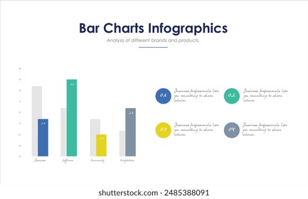 Bar Chart Infographics Elements 3D Vector Flat Design, Sign, Icon Full Color.