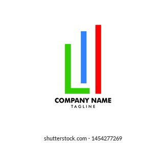 Bar Chart Initial Letter L Logo Design