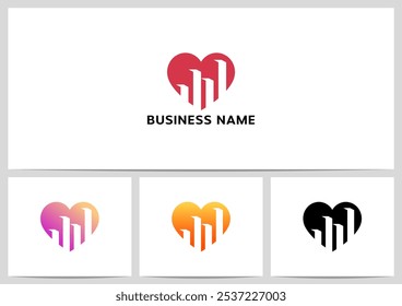 Balkendiagramm Inneres Herz Logo Design
