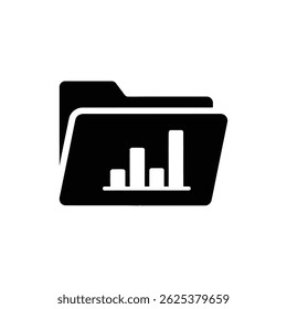 Bar Chart Inside Open Folder Depicting Organized Business Data