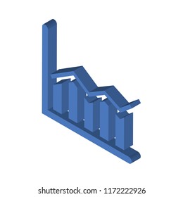 Bar chart isometric left top view 3D icon