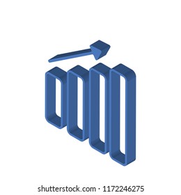 Bar chart isometric left top view 3D icon