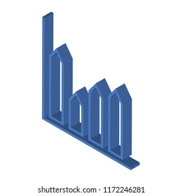 Bar chart isometric left top view 3D icon