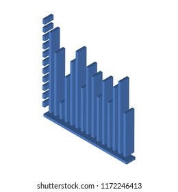 Bar chart isometric left top view 3D icon