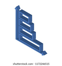 Bar chart isometric left top view 3D icon