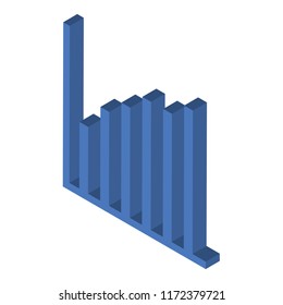 Bar chart isometric left top view 3D icon