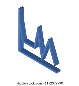 Bar chart isometric left top view 3D icon