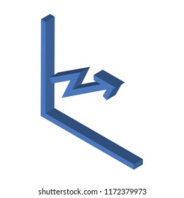 Bar chart isometric left top view 3D icon