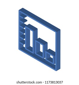 Bar chart isometric left top view 3D icon