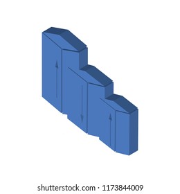 Bar chart isometric left top view 3D icon