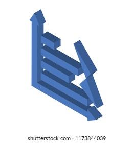 Bar chart isometric left top view 3D icon