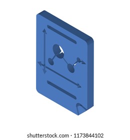 Bar chart isometric left top view 3D icon