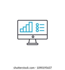 Bar Chart Legend  Vector Thin Line Stroke Icon. Bar Chart Legend  Outline Illustration, Linear Sign, Symbol Concept.