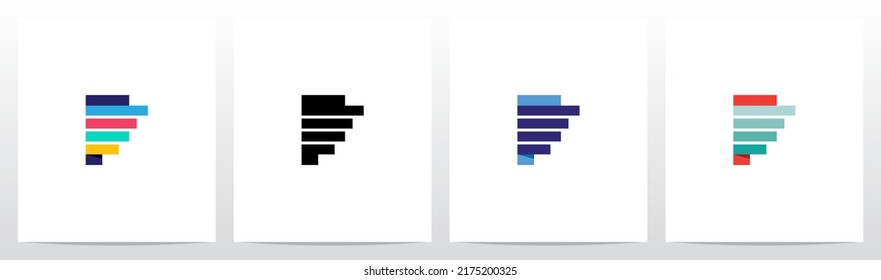 Bar Chart From Letter Logo Design F 