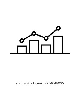 Bar Chart and Line Graph Analytics Vector Icon
