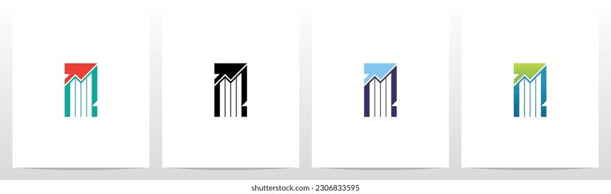 Bar Chart Line Graph Letter Logo Design Z