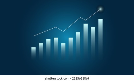 bar chart with line graph show stock market price or financial investment profit. business planning management background concept