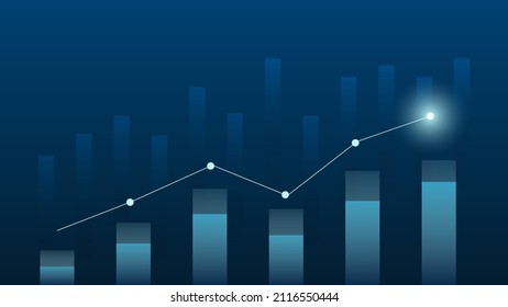 bar chart with line graph show stock market price or financial investment profit. business planning management background concept