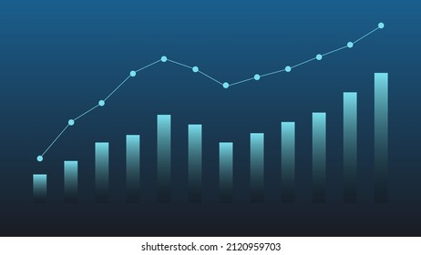 bar chart with line graph show stock market price or financial investment profit. business planning management background concept