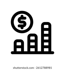 bar chart line icon. Clean and minimalist vector icon for websites, mobile apps, presentations, and logos. Fully scalable and customizable for any project.