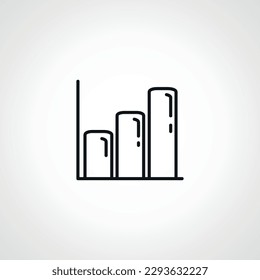 icono de línea de gráfico de barras. icono de contorno de gráfico creciente.