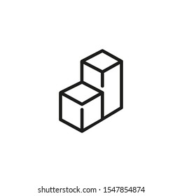 Bar chart line icon. Index, diagram, geometric figure. Statistics concept. Vector illustration can be used for topics like analytics, statistics, online tools
