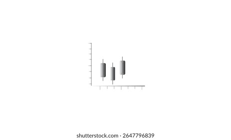Ícone de linha do gráfico de barras Isolado, ícone do estoque do gráfico de negócios no plano de fundo branco.