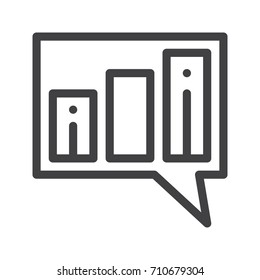 Bar chart line icon, outline vector sign, linear style pictogram isolated on white. Symbol, logo illustration. Editable stroke