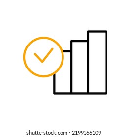 bar chart line icon. Simple element illustration. bar chart concept outline symbol design.