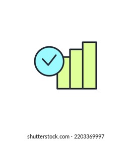 bar chart line icon. Simple element illustration. bar chart concept outline symbol design.