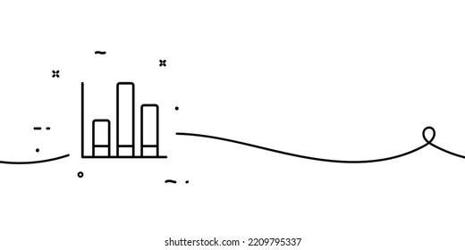 Bar chart line icon. Statistics, diagram, graph, presentation, analytics, data analysis, marketing, visual aid, strategy. Business concept. One line. Vector line icon for Business and Advertising.