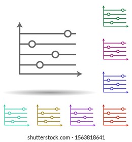 Bar chart line multi color icon. Simple thin line, outline vector of chart and diagram icons for ui and ux, website or mobile application