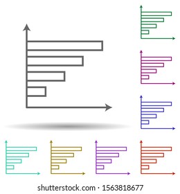 Bar chart line multi color icon. Simple thin line, outline vector of chart and diagram icons for ui and ux, website or mobile application