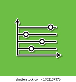 Icono de etiqueta de línea del gráfico de barras. Línea delgada simple, vector de esquema e iconos de diagrama para ui y ux, sitio web o aplicación móvil