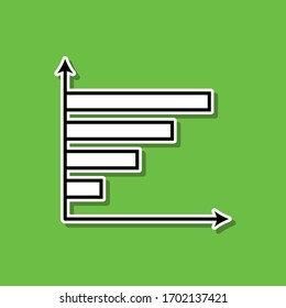 Bar chart line sticker icon. Simple thin line, outline vector of chart and diagram icons for ui and ux, website or mobile application