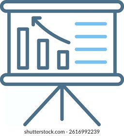 Bar Chart Line Two Colour Icon